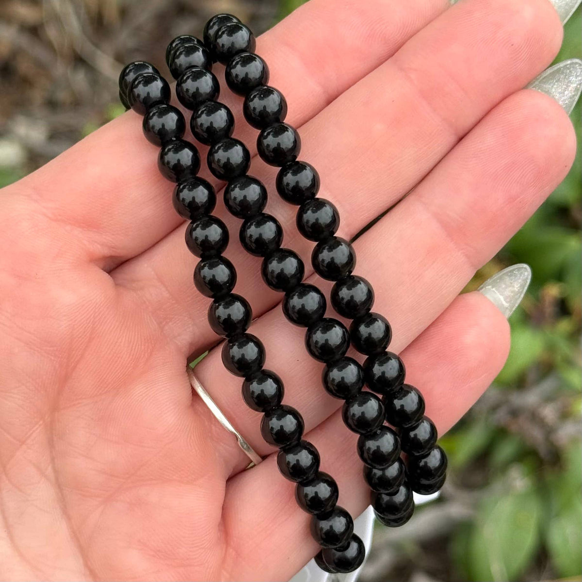 The Crystal Tabby - Obsidian Bracelet - 6mm