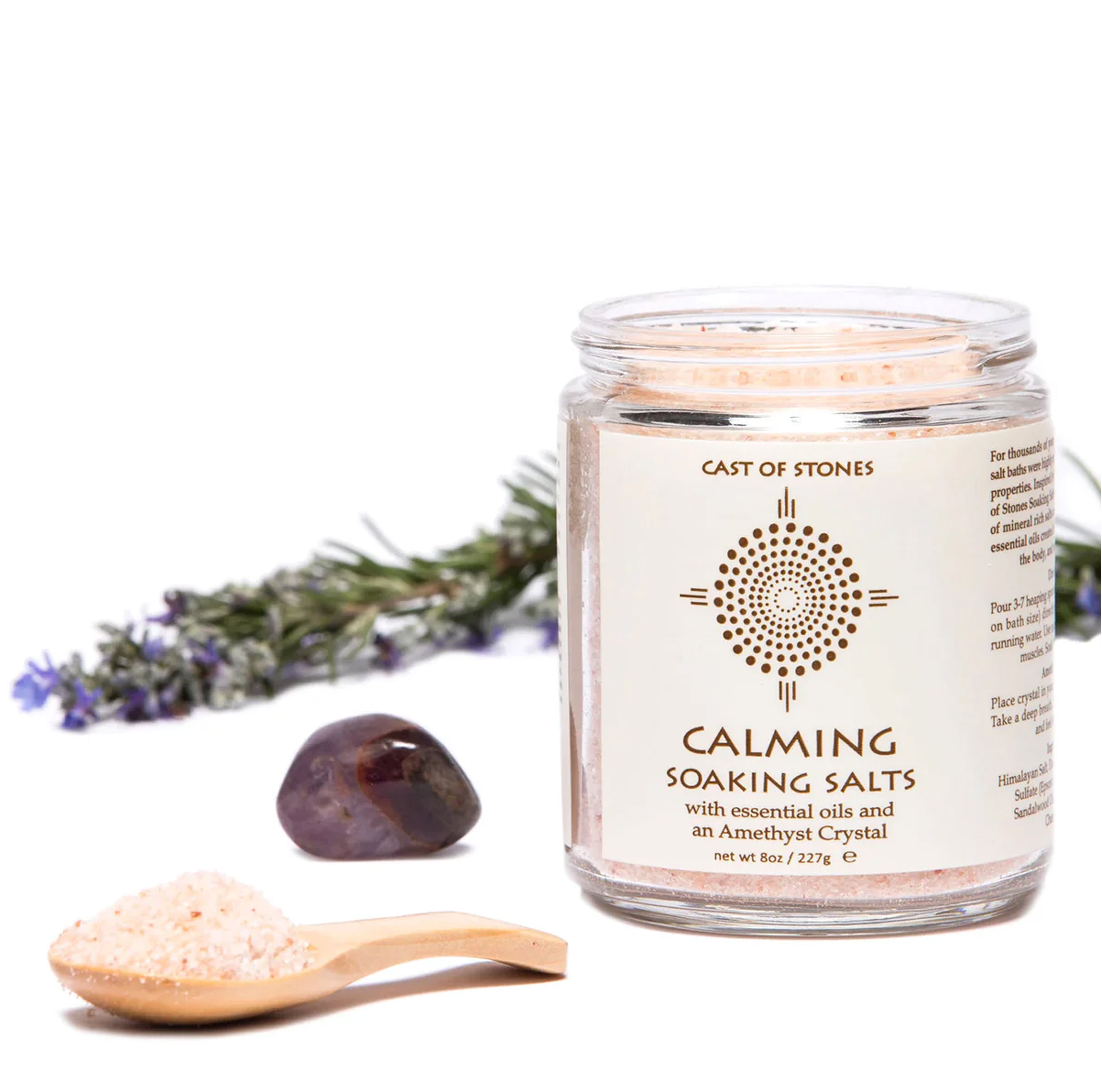 SOAKING SALTS WITH AMETHYST CRYSTAL - CALMING