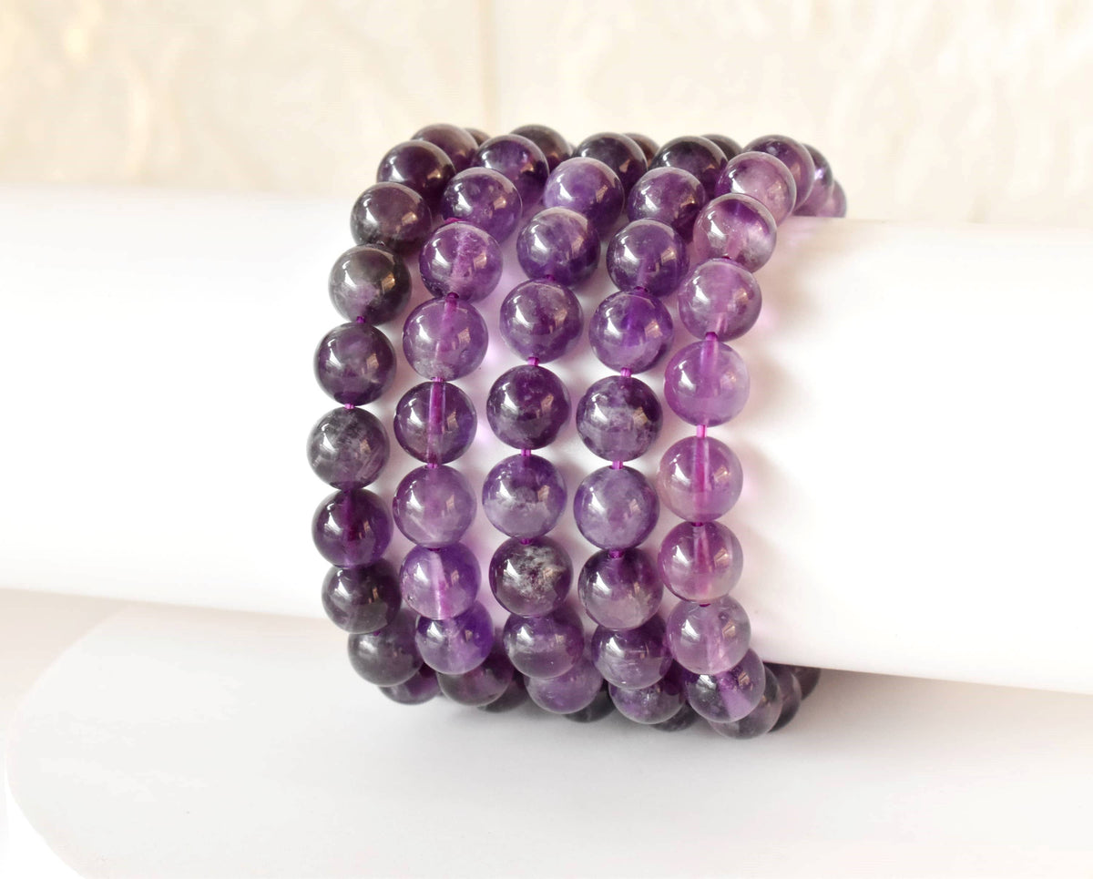 Soothing Crystals - Healing Bracelet | Amethyst Bracelet | Gemstone Beads: 6mm