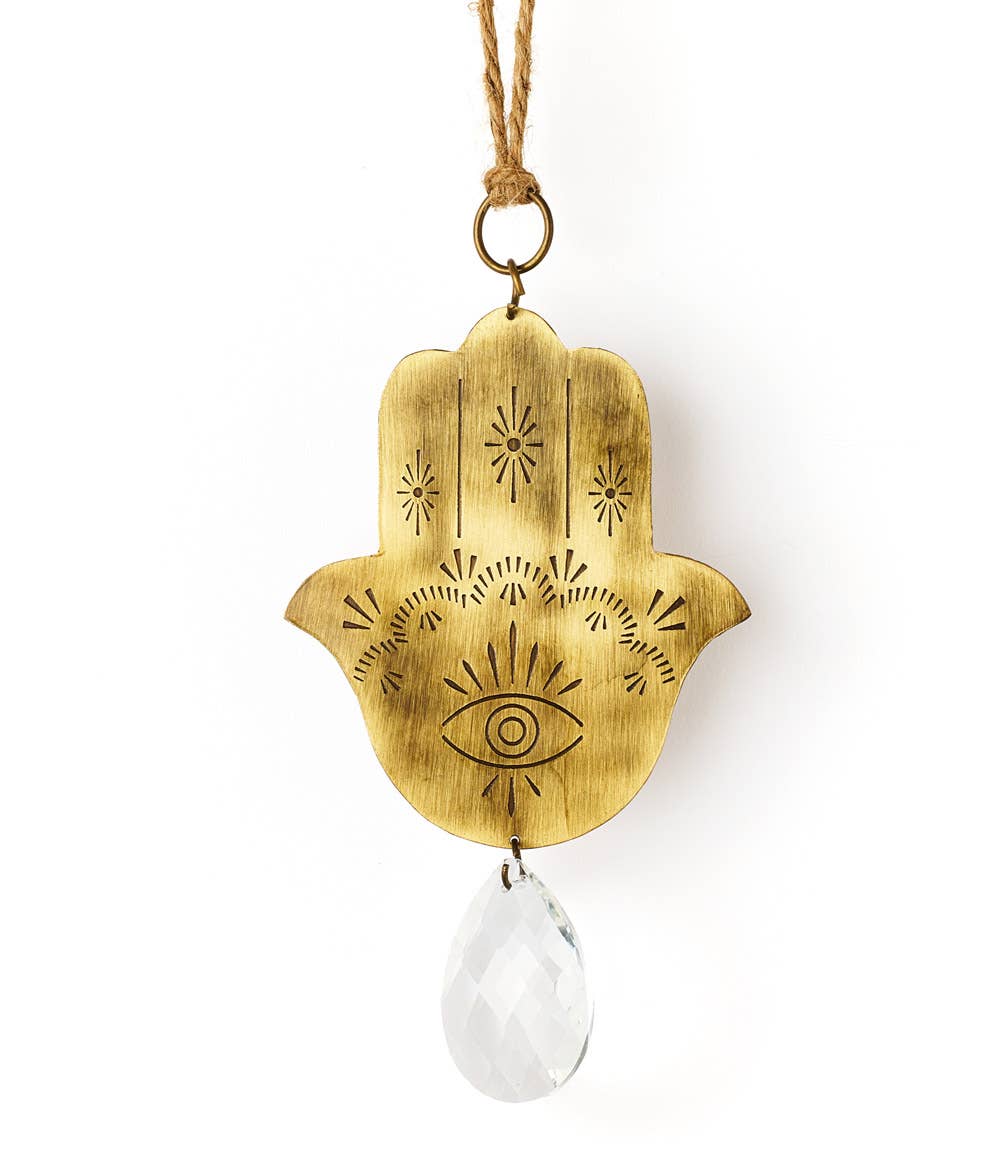 Matr Boomie Fair Trade - Surya Hamsa Engraved Brass Suncatcher