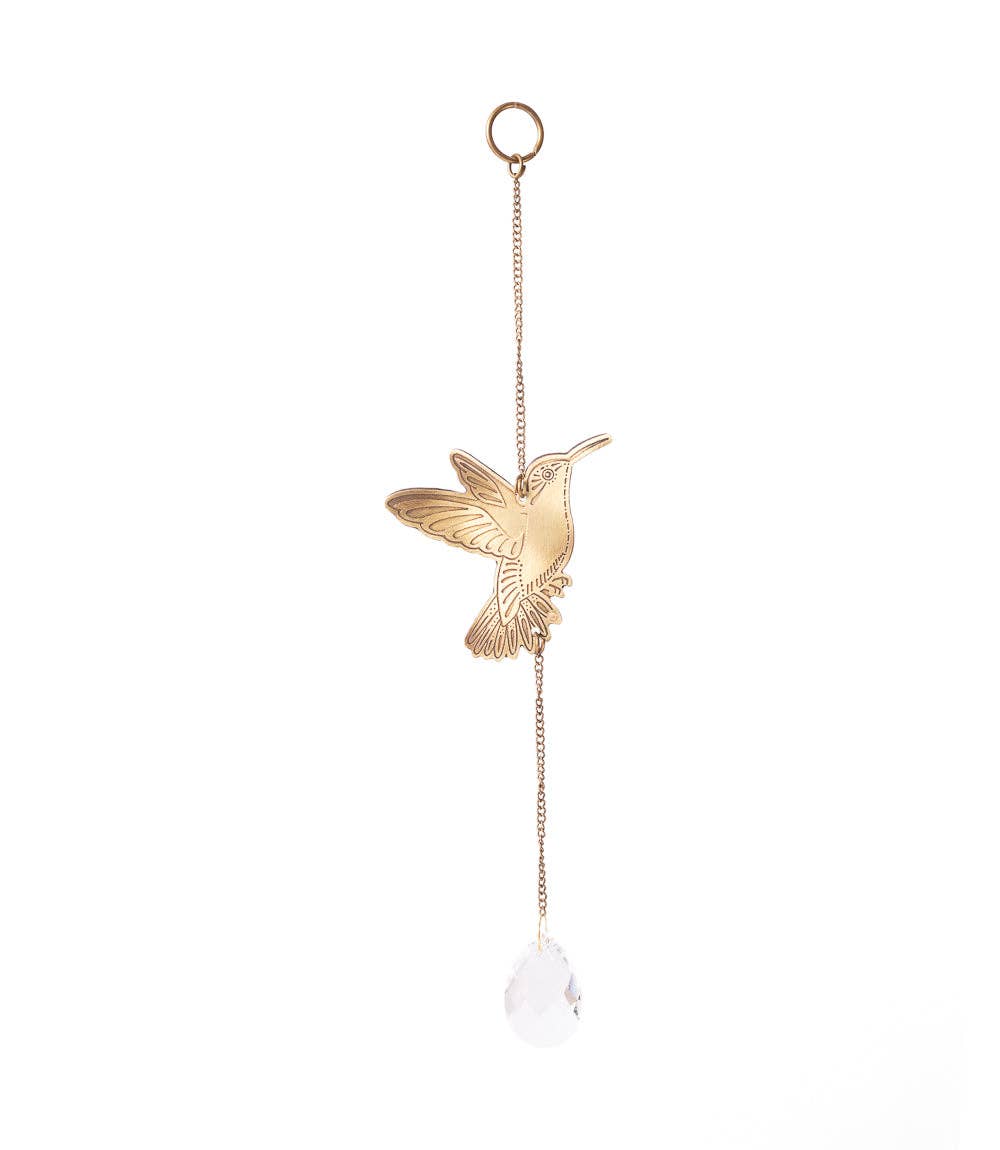 Matr Boomie Fair Trade - Surya Mini Hummingbird Engraved Brass Suncatcher