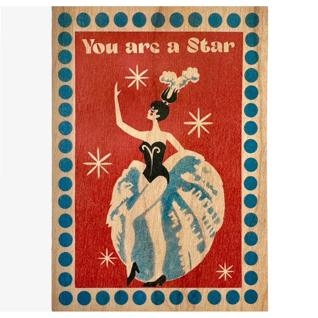 Wood Folding Card - Star Birthday Dancer