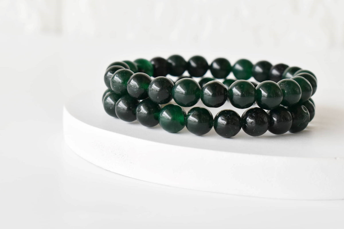 Soothing Crystals - Crystal Bracelet | Green Jade | Healing Gemstone Bracelet: 6mm